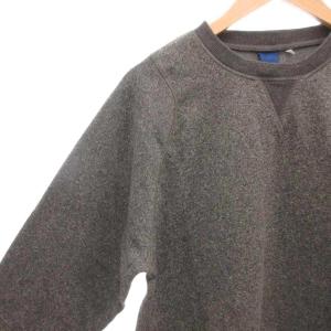 Reebok タグ付き トレーナー スウェット 長袖 L グレー プルオーバー クルーネック ロゴ刺繍 裏起毛 /GV