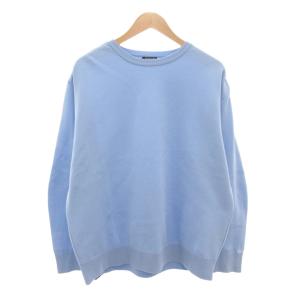 TOUGH KNIT ニット セーター M 長袖 クルーネック ロゴ 三角タグ 水色 ライトブルー 01240271132