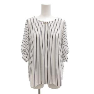 anySiS 美品 2点セット 23年 シャツ ブラウス 2 長袖 7分袖 ストライプ 総柄 白 ホワイト 水色 ライトブルー