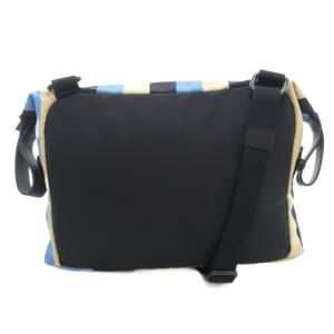 CAMPER 美品 Eady ショルダーバッグ ロゴ 総柄 ストライプ ボーダー 青 スカイブルー /AE