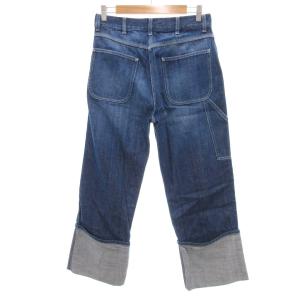 LOEWE フィッシャーマン デニムパンツ ダメージ加工 ロールアップ クロップド丈 44 ブルー系 /UO AA
