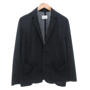美品 any 25SS 洗濯機可能 ライトニットジャケット M コットン 総裏地 シングル 紺 ネイビー