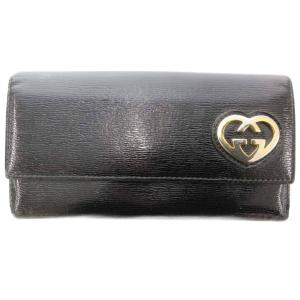 ラブリーハート 長財布 ウォレット 二つ折り レザー 本革 黒 ブラック 251861・0959 /AE