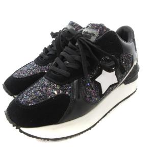 アンドロメダ スニーカー シューズ スター ラメ グリッター 黒 ブラック /AE