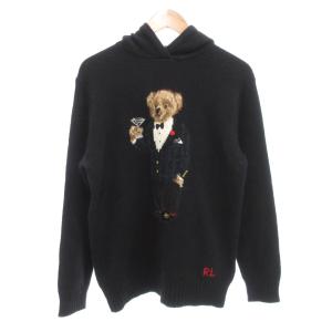 ポロベア マティーニ チェックタキシード ニットパーカー M ブラック