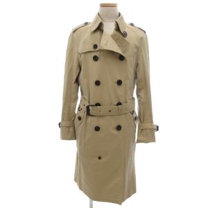 トレンチコート 裏地チェック柄 ベルト付き L ベージュ /UO