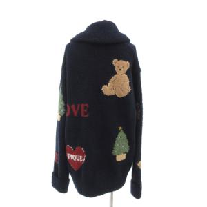 gelato pique クリスマス ジャガードショールカーディガン M ルームウェア 長袖 紺 ネイビー /AE