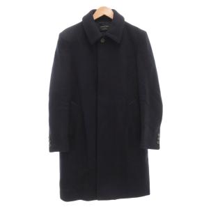 ステンカラーコート 2 M ミドル ハーフ丈 ウール 紺 ネイビー /AE
