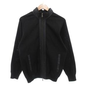 美品 ジャケット ブルゾン M ニット ジップアップ 黒 ブラック /AE