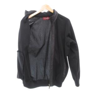 DURBAN 美品 ジャケット ブルゾン M ニット ジップアップ 黒 ブラック /AE