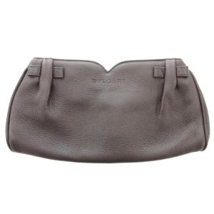 LAMEEA ポーチ クラッチバッグ ミニ ロゴ レザー 本革 ダークブラウン /AE