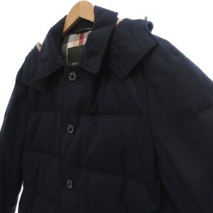MACKINTOSH LONDON ダウンコート 裏地チェック 40 ネイビー