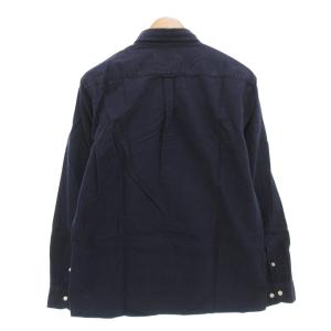 BURBERRY BLACK LABEL ボタンダウンシャツ BD 長袖 4 ロゴ 刺繍 紺 ネイビー /AE