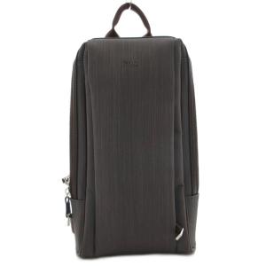 ヘアライン スクエア ワンショルダーバッグ 斜め掛け クロスボディ ロゴ グレー 茶 ブラウン /GV