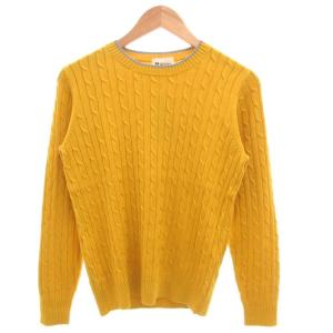 タグ付き 配色ニットプルオーバー セーター 長袖 M マスタード /GV