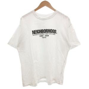 24SS NH.TEE SS-1 プリントロゴTシャツ 半袖 クルーネック M 白 ホワイト 黒 ブラック