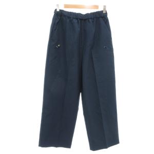 美品 パンツ スラックス S イージー センタープレス 刺繍 紺 ネイビー /AE