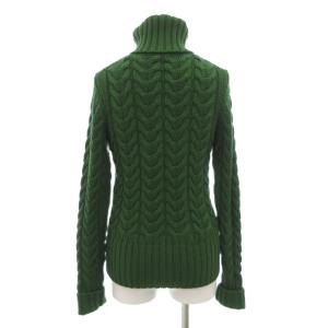 Theory ニット セーター 長袖 2 M タートルネック ケーブル 厚手 ウール 緑 グリーン /AE