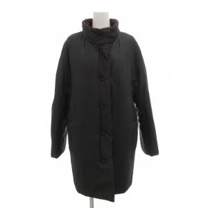 スタンドカラーコート 38 シルク リバーシブル 黒 ブラック ワインレッド /AE