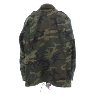 ALPHA INDUSTRIES M-65 DEFENDER フィールドコート カモフラ L WOODLAND CAMO カーキ系 /UO