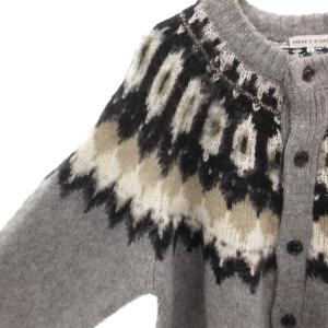FREAK'S STORE カーディガン ニット 長袖 L フェアアイル柄 厚手 グレー /GV