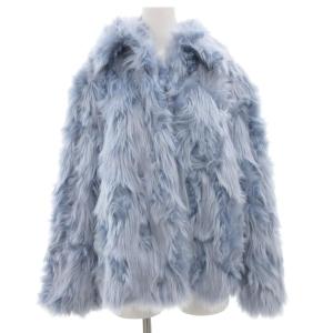 フェイクファーコート ショート F 水色 ライトブルー /GV