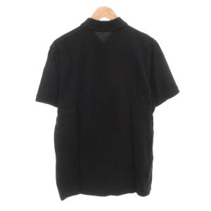 FRED PERRY ポロシャツ 半袖 44 鹿の子 ロゴ 刺繍 コットン 英国製 黒 ブラック /AE