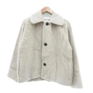 シープボア ステンカラーブルゾン ジャケット ウール オーバーサイズ 36 ライトベージュ /UO