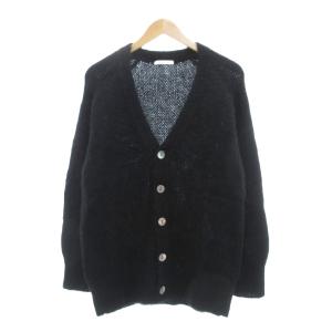 22AW 美品 キッドモヘヤ Vネックカーディガン ニット F ブラック /UO
