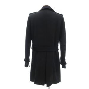 BURBERRY BLACK LABEL ナポレオンコート 裏チェック ロング L ブラック