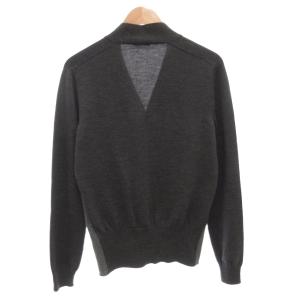 BOTTEGA VENETA カーディガン ニット 48 M 長袖 Vネック ウール ダークグレー /AE