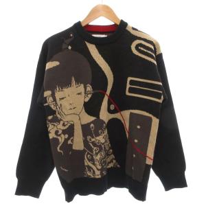 タグ付き 中村佑介 Re:繋がる ウォッシャブル ジャガードニット セーター S 長袖 プルオーバー クルーネック