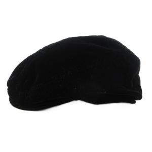 NEW YORK HAT ベロア ハンチングキャップ 帽子 USA製 黒 ブラック /GV