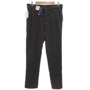 タグ付き デニスラ スリムテーパード スラックス デニムパンツ ジップフライ 32 チャコールグレー EDB102-259