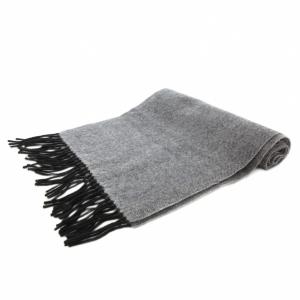 MAKER'S SHIRT 鎌倉 マフラー フリンジ カシミヤ ヘリンボーン グレー /AE