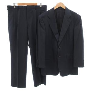 セットアップ シングル スーツ テーラードジャケット パンツ ストライプ 背抜き サイドベンツ 98AB6