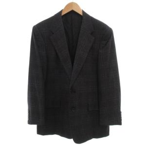 テーラードジャケット シングル 2B 総裏地 サイドベンツ チェック 98AB5 カシミア混 グレー /GV