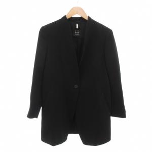 ART.365 ノーカラージャケット 42 総裏地 シングル 黒 ブラック  /AE