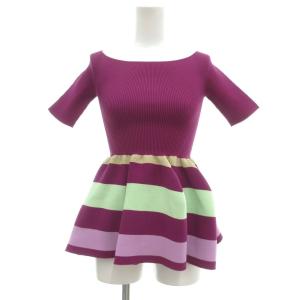美品 POTTERY HS OFF SHOULDER SHORT SLEEVE TOP リブ編み ニット