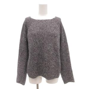 ニット セーター 長袖 S スクエアネック カシミヤ混 紺 ネイビー /AE