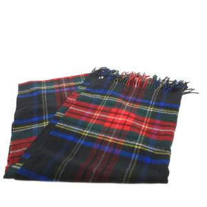 Johnstons of Elgin ジョンストンズ オブ エルガン カシミヤ100 大判 ストール ショール マフラー ブラックスチュワート タータンチェック柄 マルチカラー
