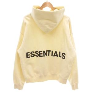 プルオーバーパーカー スウェット フーディー 長袖 S バックプリント 裏起毛 アイボリー /GV