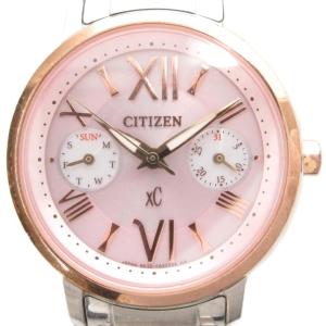 XC クロスシー 腕時計 アナログウォッチ ソーラー シンプルアジャスト シルバーカラー 文字盤ピンク