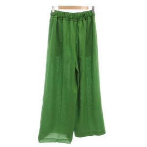 ADEAM ワイドパンツ スラックス XS イージー センタープレス 緑 グリーン /AE