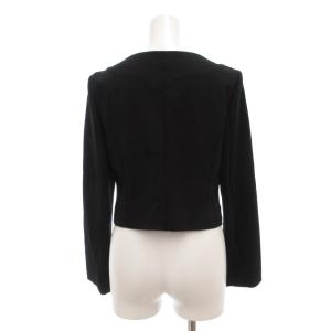 FOXEY NEW YORK エリゼ ショート丈 ノーカラー ジャケット 38 ブラック 42988