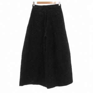 Max Mara SFILATA 白タグ ジャガード織り ワイドパンツ ブラック