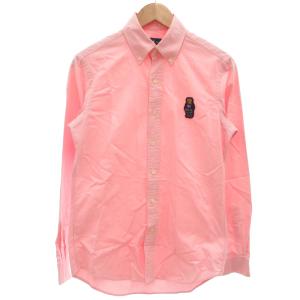 ボタンダウンシャツ XS 長袖 BD オックスフォード ポロベア刺繍 ピンク /GV