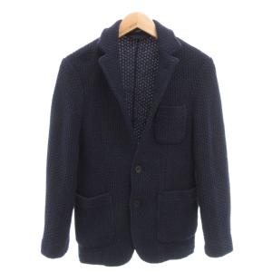 TEXBRID テーラードジャケット ニット S シングル 厚手 紺 ネイビー /AE