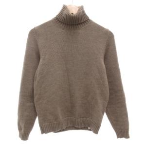 ニット セーター 46 長袖 タートルネック イタリア製 ウール グレージュ /AE