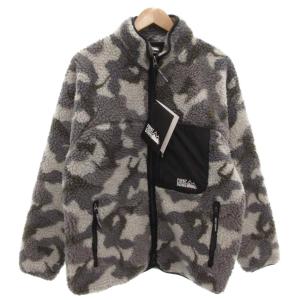 タグ付き タンブリングボアブルゾン フリースジャケット L 白 ホワイト グレー カモフラ F842515